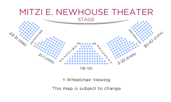 Mitzi Newhouse Theater Seating Chart with ADA Seats