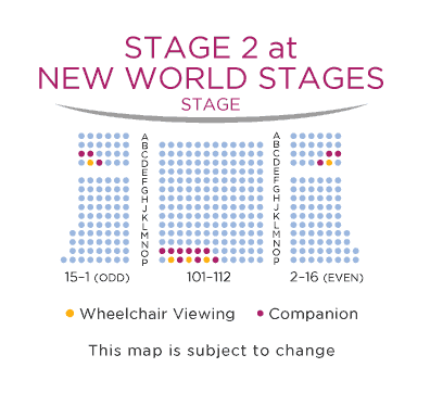 New World Stages Stage 2 Seating Chart with ADA Seats