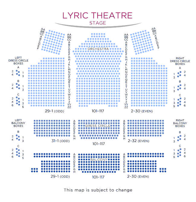 Lyric Theater Nyc Seating Chart Harry Potter