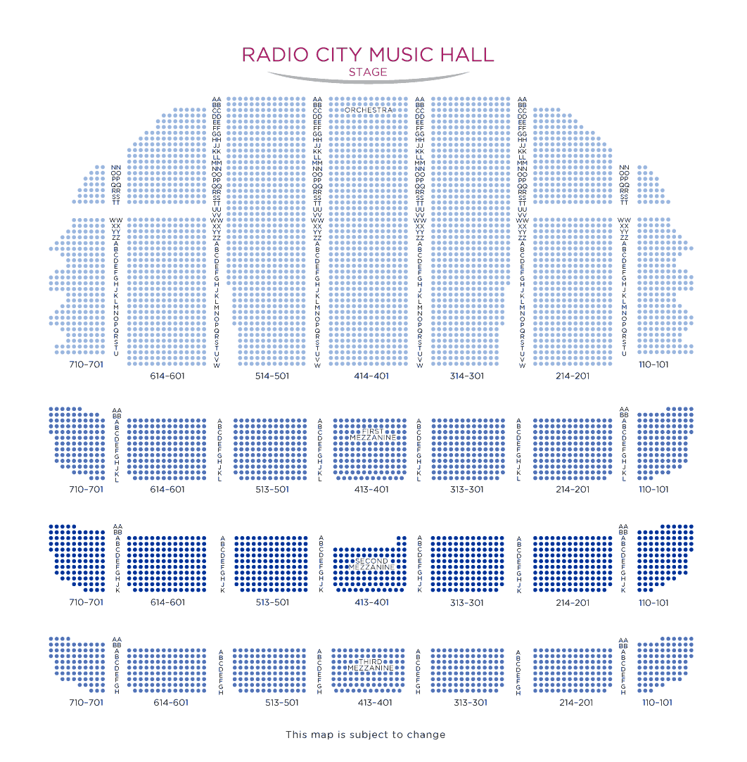 Radio City Music Hall Theater Seating Chart