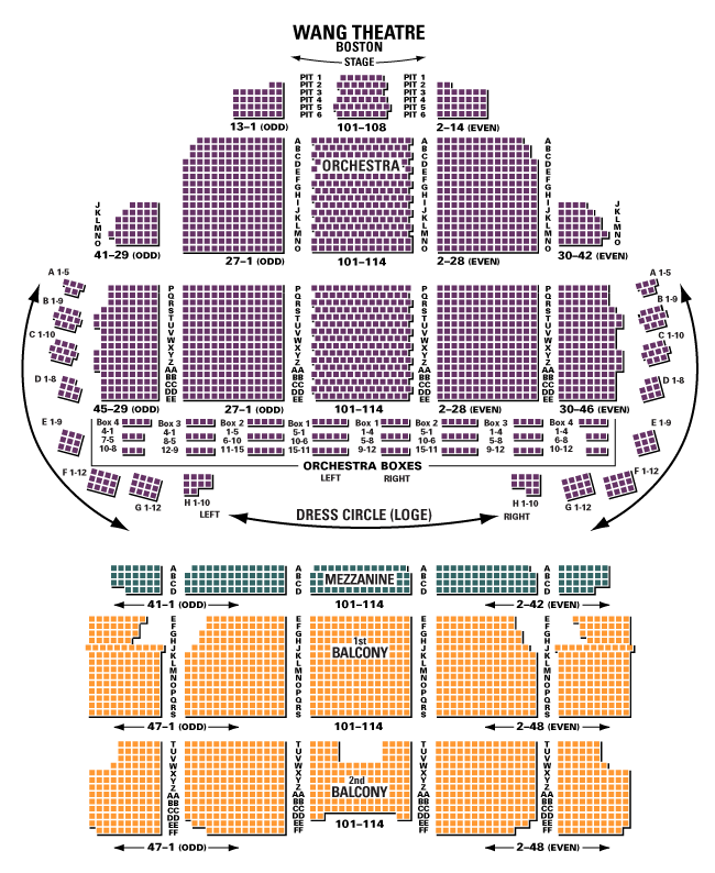 Wang Theater Boston Ma Seating Chart