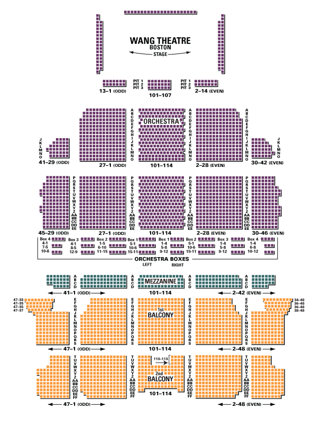 Wang Theater Boston Ma Seating Chart