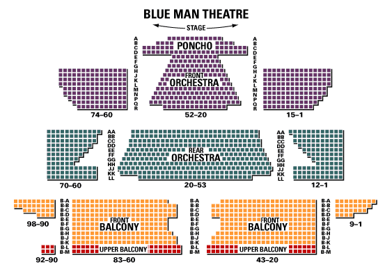 Blue Man Group Seating 31