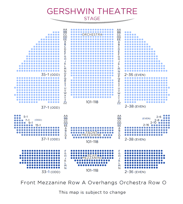 Gershwin Theatre Seating Chart