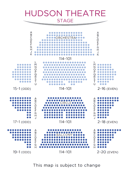 Hudson Theatre Seating Chart