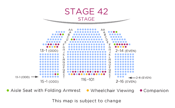 Little Shubert Theatre Seating Chart with ADA Seats